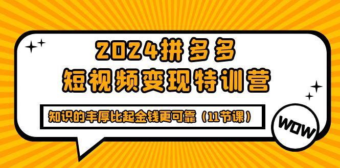(9817期)2024拼多多短视频变现特训营，知识的丰厚比起金钱更可靠(11节课)-谷进海小站