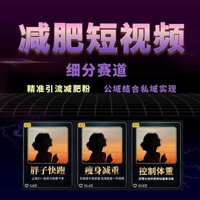 图片[1]-减肥短视频赛道运营课：素材准备-视频制作-引流变现全流程 (附素材-谷进海小站