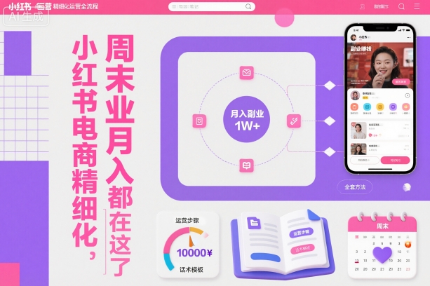 小红书电商精细化运营全流程，周末副业月入1W+，全套方法都在这了-谷进海小站