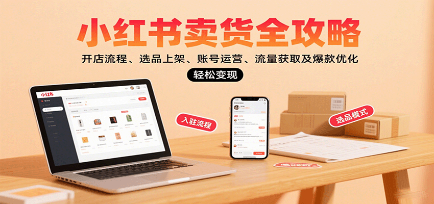 小红书卖货全攻略：开店流程、选品上架、账号运营、流量获取及爆款优化，轻松变现-谷进海小站
