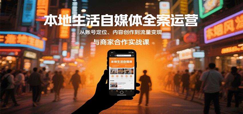 本地生活自媒体全案运营，从账号定位、内容创作到流量变现与商家合作实战课-谷进海小站
