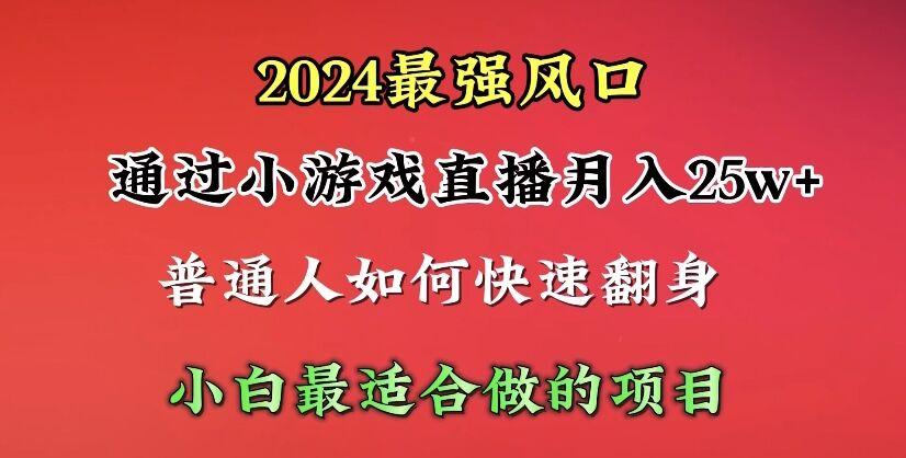 (10020期)2024年最强风口，通过小游戏直播月入25w+单日收益5000+小白最适合做的项目-谷进海小站
