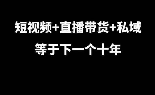 短视频+直播带货+私域等于下一个十年，大佬7年实战经验总结-谷进海小站