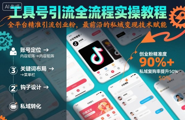 工具号引流全流程保姆级实操教程，全平台精准引流创业粉，最前沿的私域变现技术赋能-谷进海小站