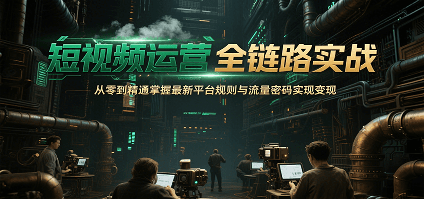 短视频运营全链路实战，从零到精通掌握最新平台规则与流量密码实现变现-谷进海小站