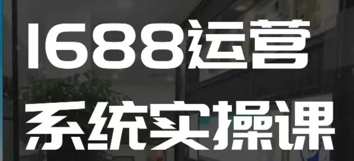 1688高阶运营系统实操课，快速掌握1688店铺运营的核心玩法-谷进海小站