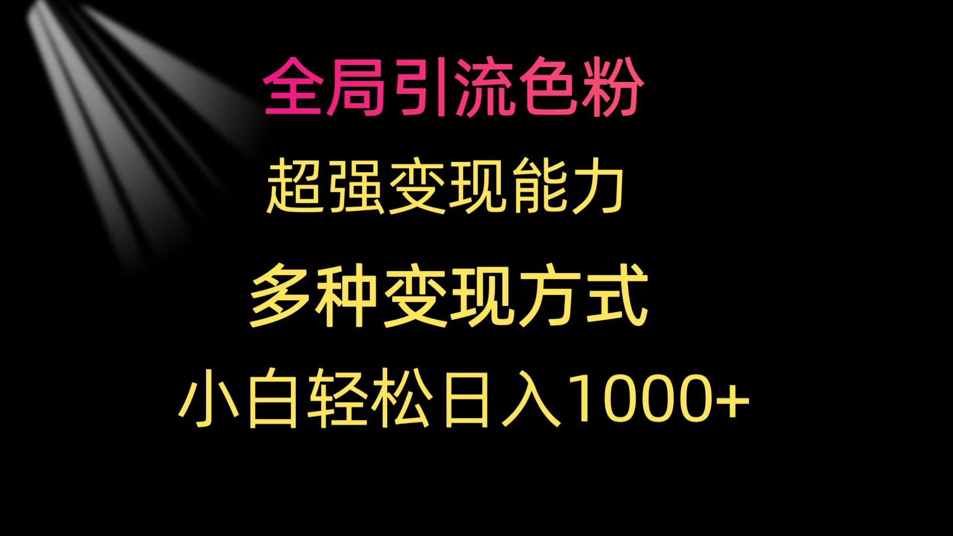 (9680期)全局引流色粉 超强变现能力 多种变现方式 小白轻松日入1000+-谷进海小站