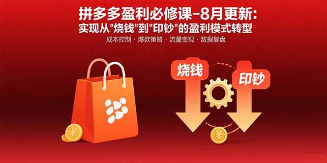 拼多多盈利必修课-8月更新：突破运营瓶颈 实现从烧钱到印钞的盈利模式转型-谷进海小站