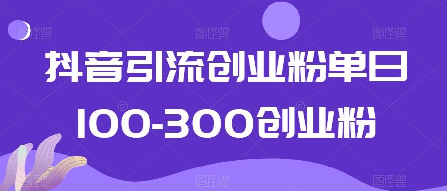 抖音引流创业粉单日100-300创业粉【揭秘】-谷进海小站