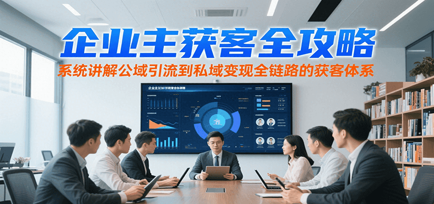 企业主获客全攻略，系统讲解公域引流到私域变现全链路的获客体系-谷进海小站