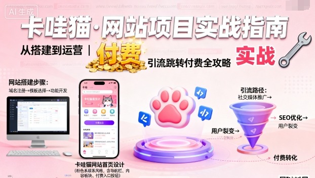 卡哇猫·网站项目，网站搭建与运营以及引流跳转付费-谷进海小站