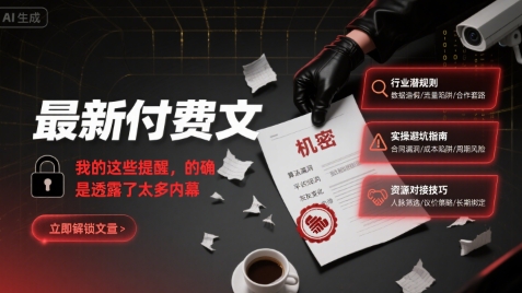 最新付费文：我的这些提醒，的确是透露了太多内幕-谷进海小站