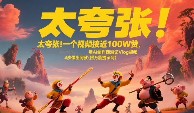 太夸张！一个视频接近100W赞，用AI制作西游记Vlog视频，全流程拆解来了(附万能提示词)-谷进海小站