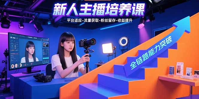 新人主播培养课：平台适应-流量获取-粉丝留存-收益提升 全链路能力突破-谷进海小站