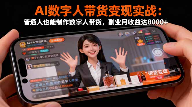 AI数字人带货变现实战：普通人也能制作数字人带货，副业月收益达8000+-谷进海小站