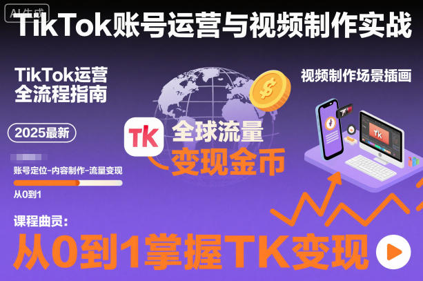 2025最新TikTok账号运营与视频制作实战全流程，从0到1掌握TK变现(含11月最新TK搬运技术)-谷进海小站