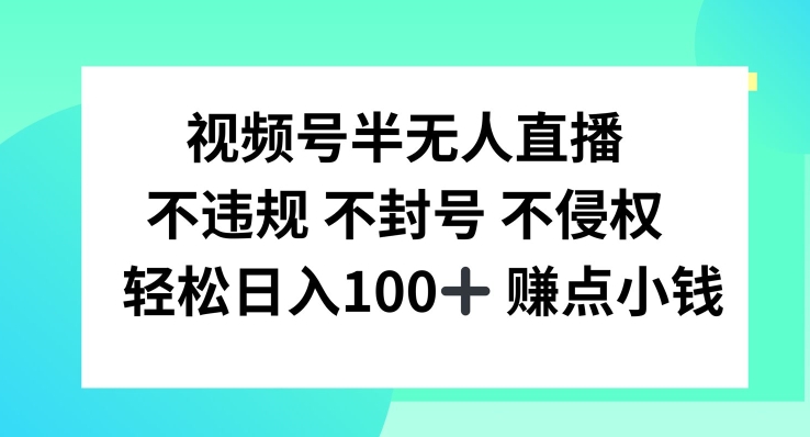视频号半无人直播，不违规不封号，轻松日入100+【揭秘】-谷进海小站