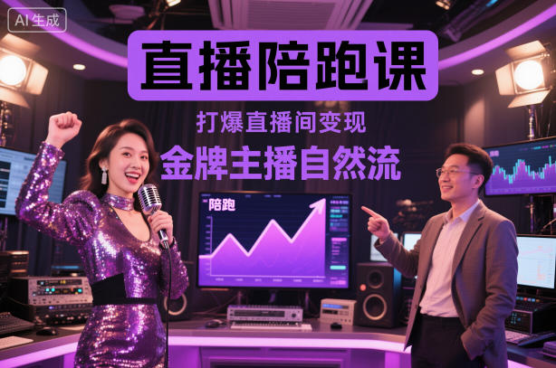直播陪跑课，金牌主播自然流打爆直播间，复制高变现玩法-谷进海小站