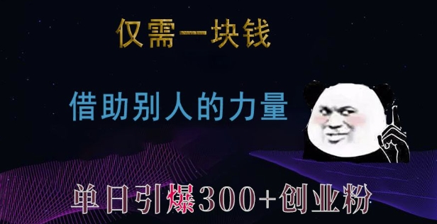 仅需一块钱，借助别人的力量，单日引爆300+创业粉、兼职粉【揭秘】-谷进海小站
