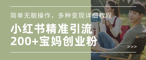 小红书混剪日引200+宝妈创业粉，简单无脑操作，多种变现详细教程-谷进海小站