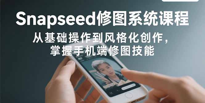 Snapseed修图系统课程：从基础操作到风格化创作，掌握手机端修图技能-谷进海小站