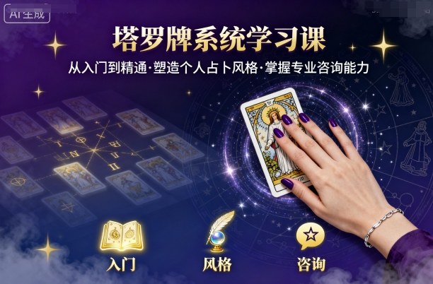 塔罗牌系统学习课，助你从入门到精通，塑造个人占卜风格，掌握专业咨询能力-谷进海小站
