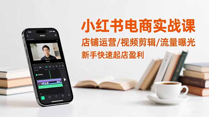 小红书电商实战课：店铺运营/视频剪辑/流量曝光，新手快速起店盈利-谷进海小站