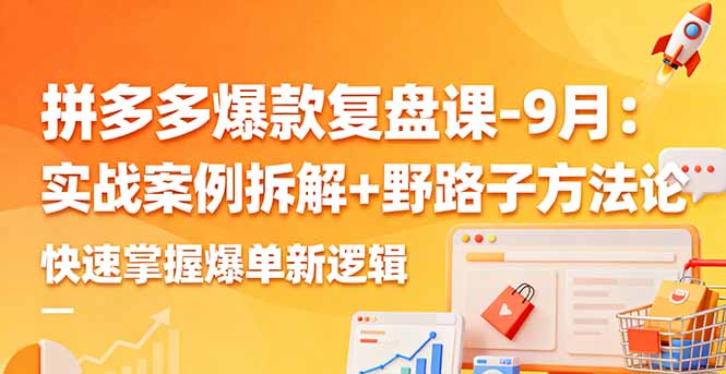 拼多多爆款复盘课-9月：实战案例拆解+野路子方法论，快速掌握爆单新逻辑-谷进海小站
