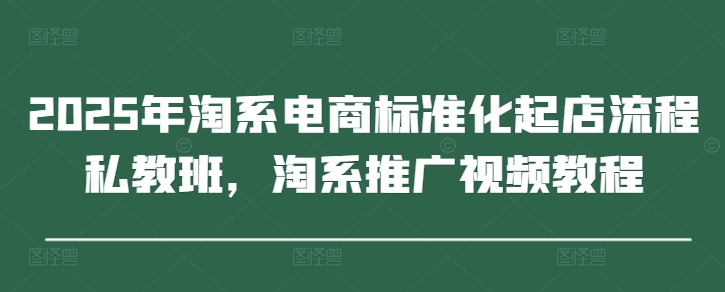 2025年淘系电商标准化起店流程私教班，淘系推广视频教程-谷进海小站
