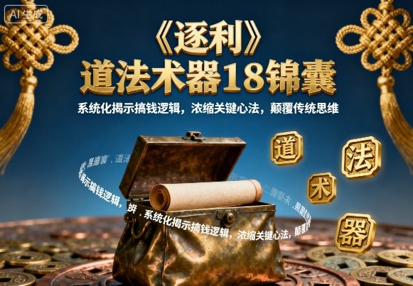 《逐利》道法术器18锦囊，系统化揭示搞钱逻辑，浓缩关键心法，颠覆传统思维-谷进海小站