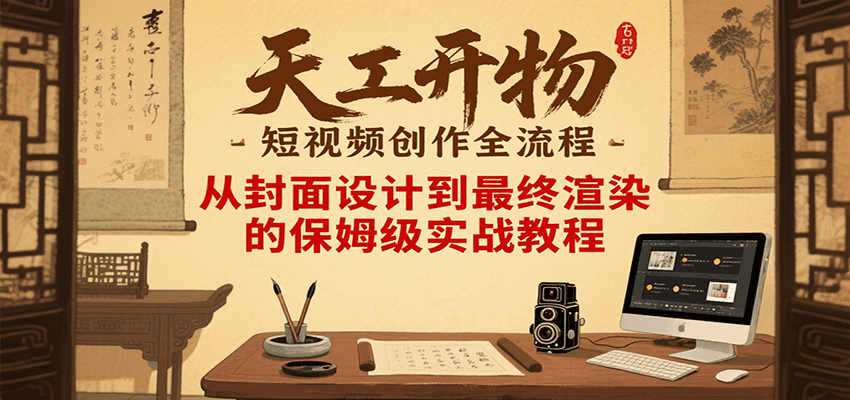 天工开物短视频创作全流程，从封面设计到最终渲染的保姆级实战教程-谷进海小站