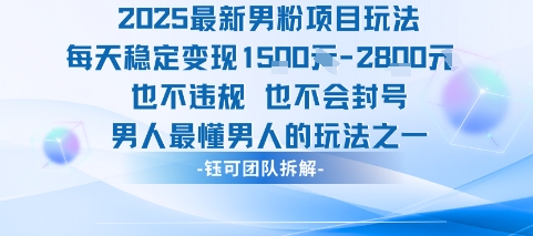 2025最新男粉项目玩法每天变现1k+也不违规也不会封号男人最懂男人的玩法-谷进海小站