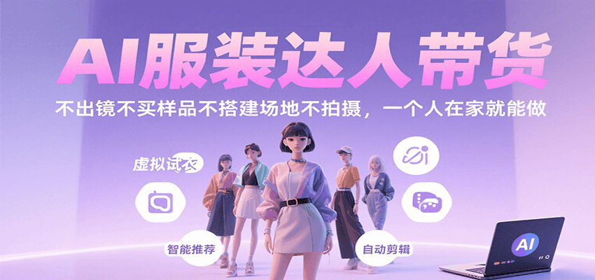 AI服装达人带货，不出镜不买样品不搭建场地不拍摄，一个人在家就能做-谷进海小站