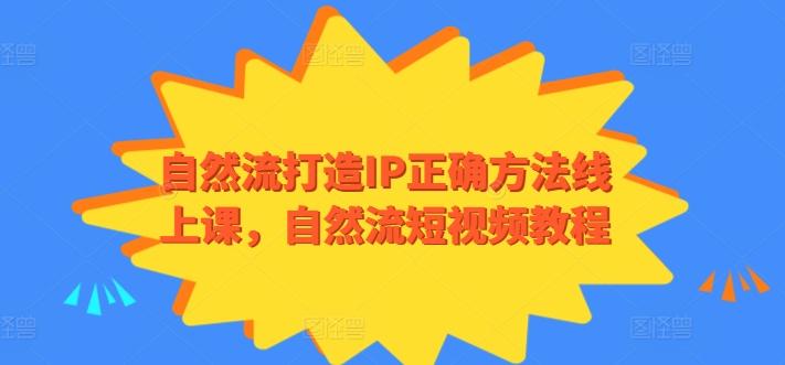 自然流打造IP正确方法线上课，自然流短视频教程-谷进海小站