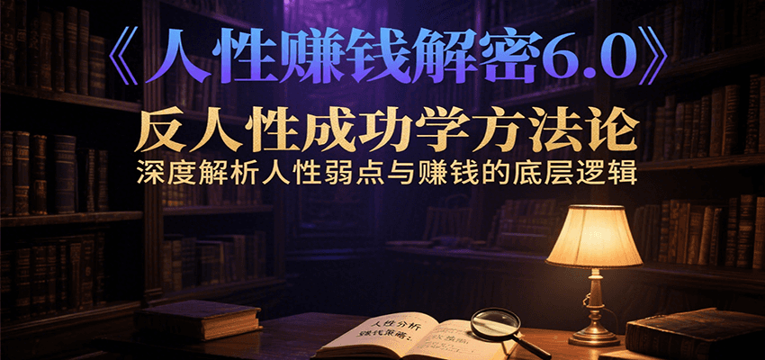 人性赚钱解密6.0，反人性成功学方法论，深度解析人性弱点与赚钱的底层逻辑-谷进海小站