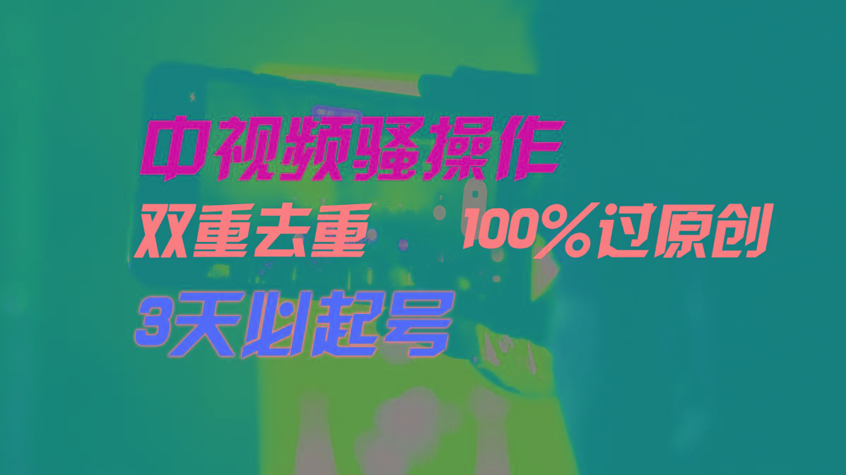 中视频骚操作，双重去重100%过原创，3天比必起号，简单无脑，月入3W+-谷进海小站