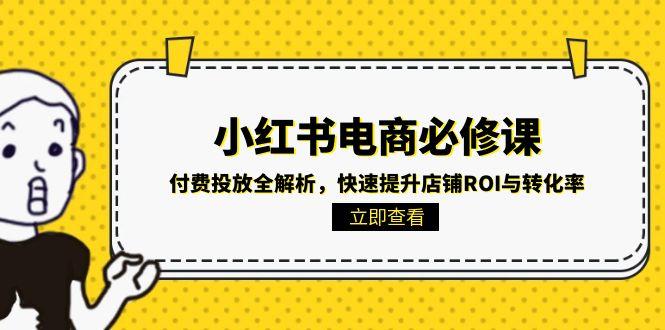 小红书电商必修课：付费投放全解析，快速提升店铺ROI与转化率-谷进海小站