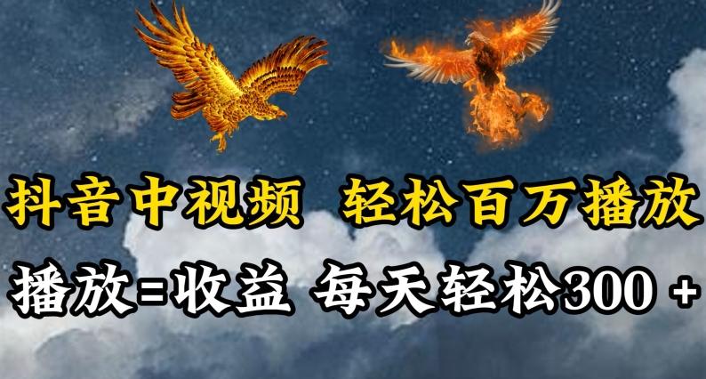 抖音中视频轻松百万播放，有播放就有收益，每天轻松两三张【揭秘】-谷进海小站