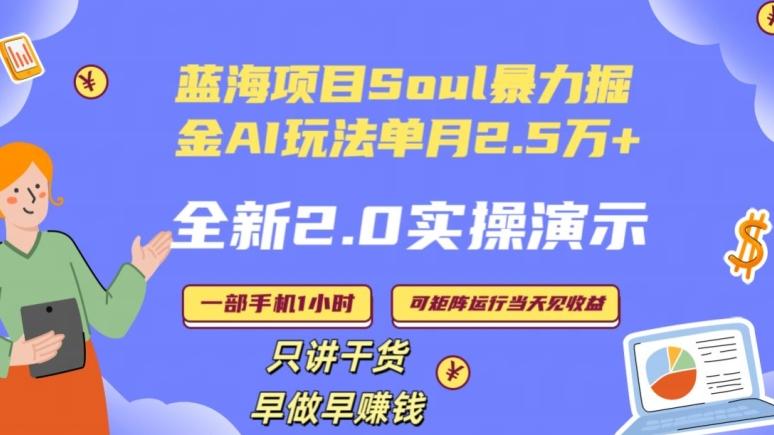 Soul怎么做到单月变现25000+全新2.0AI掘金玩法全程实操演示小白好上手【揭秘】-谷进海小站