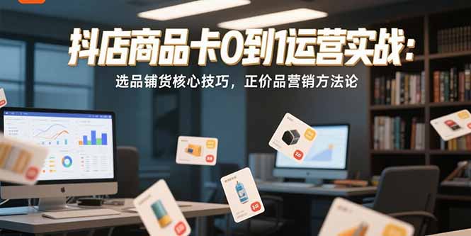 抖店商品卡0到1运营实战：选品铺货核心技巧，正价品营销方法论-谷进海小站