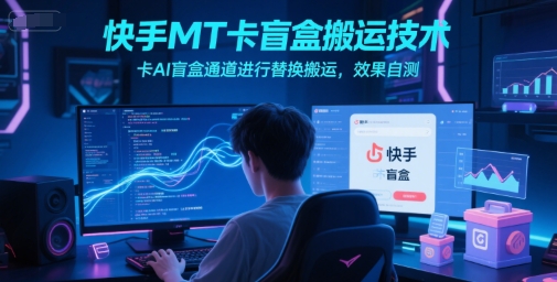 快手MT卡盲盒搬运技术，卡AI盲盒通道进行替换搬运，效果自测-谷进海小站