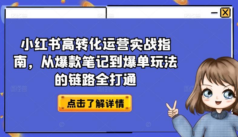小红书高转化运营实战指南，从爆款笔记到爆单玩法的链路全打通-谷进海小站