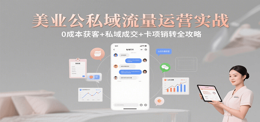 美业公私域流量运营实战：0成本获客+私域成交+卡项销转全攻略-谷进海小站