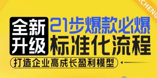 21步爆款必爆标准化流程，全新升级，打造企业高成长盈利模型-谷进海小站
