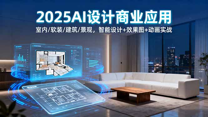 2025AI设计商业应用：室内/软装/建筑/景观，智能设计+效果图+动画实战-谷进海小站