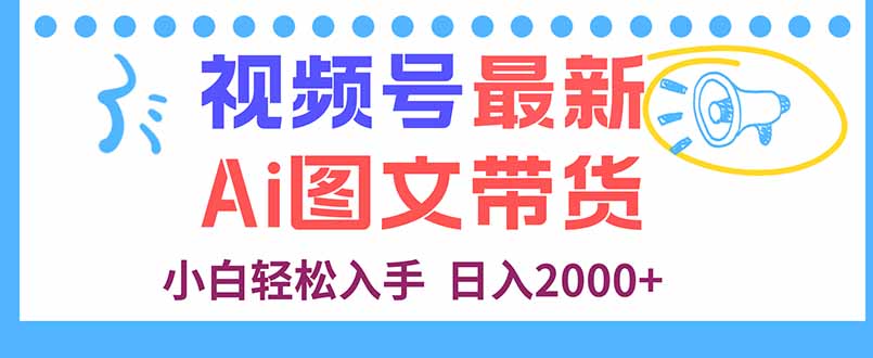 视频号最新AI图文带货，每天几分钟，小白轻松入手，日入2000+-谷进海小站