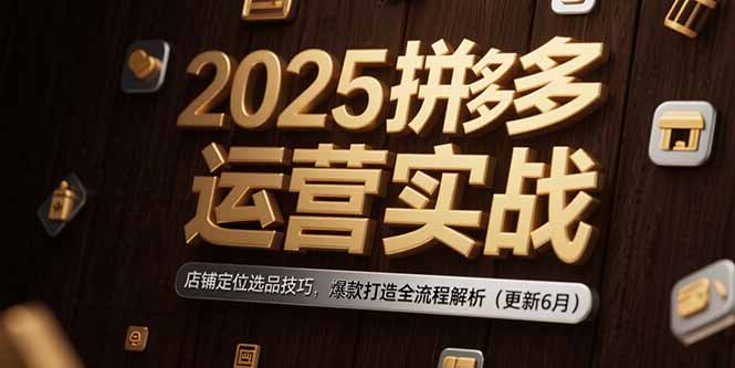 2025拼多多运营实战：店铺定位选品技巧，爆款打造全流程解析(更新6月-谷进海小站