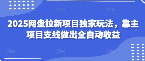 2025网盘拉新项目独家玩法，靠主项目支线做出全自动收益-谷进海小站