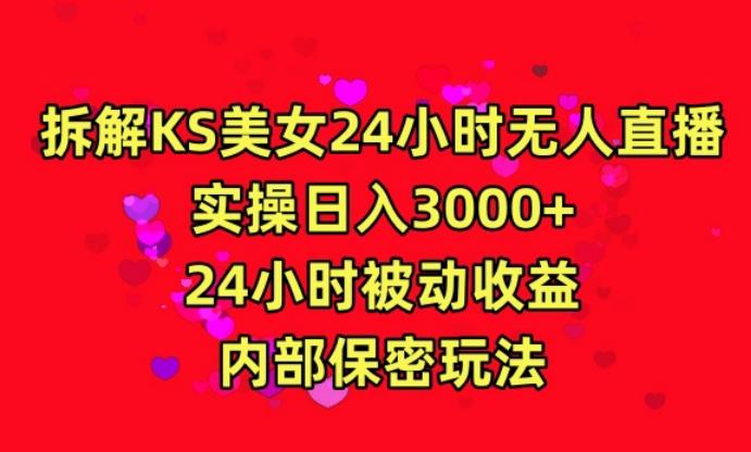 利用快手24小时无人美女直播，实操日入3000，24小时被动收益，内部保密玩法【揭秘】-谷进海小站