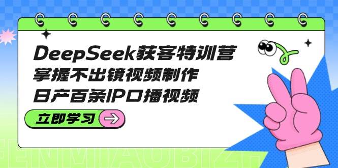 DeepSeek获客特训营：掌握不出镜视频制作，日产百条IP口播视频-谷进海小站